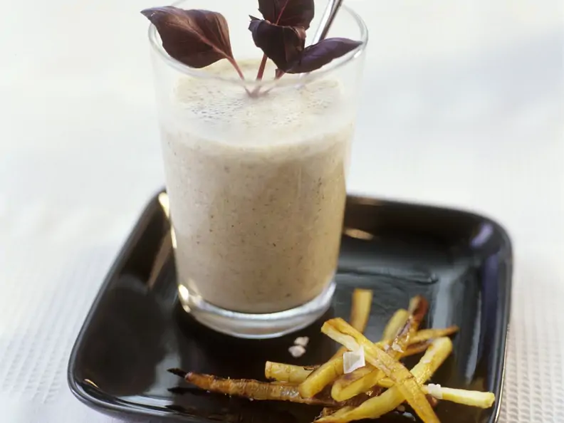Steinpilzshake mit Pastinaken-Sticks