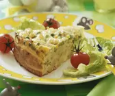Nudelauflauf mit Erbsen und Mais