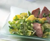 Kartoffel-Sellerie-Salat mit Leberkäse