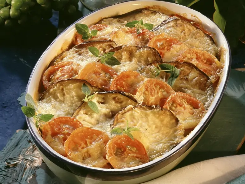 Tomaten-Auberginen-Gratin