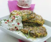 Kartoffel-Champignon-Puffer mit Radieschenquark