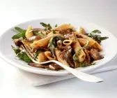 Penne mit Kalbs-Pilz-Soße