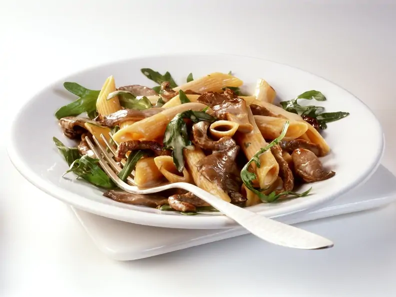 Penne mit Kalbs-Pilz-Soße