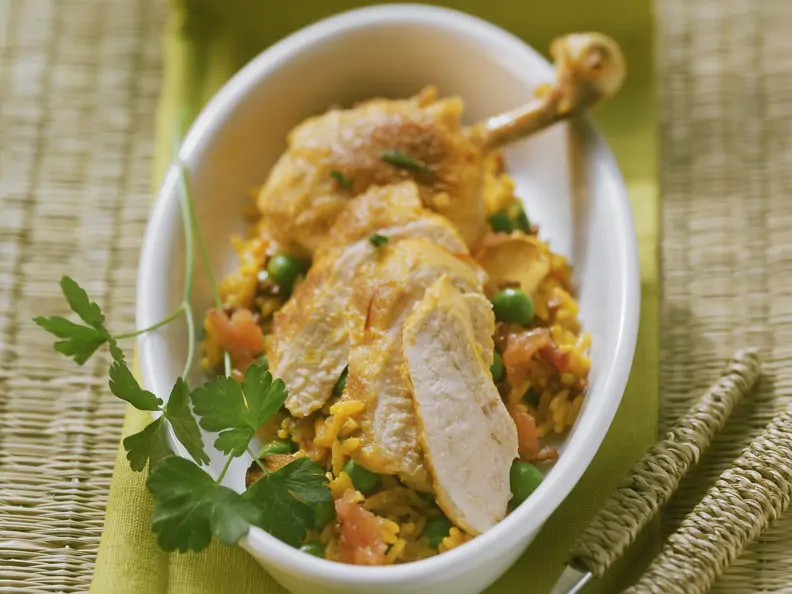 Hähnchen mit Safranreis