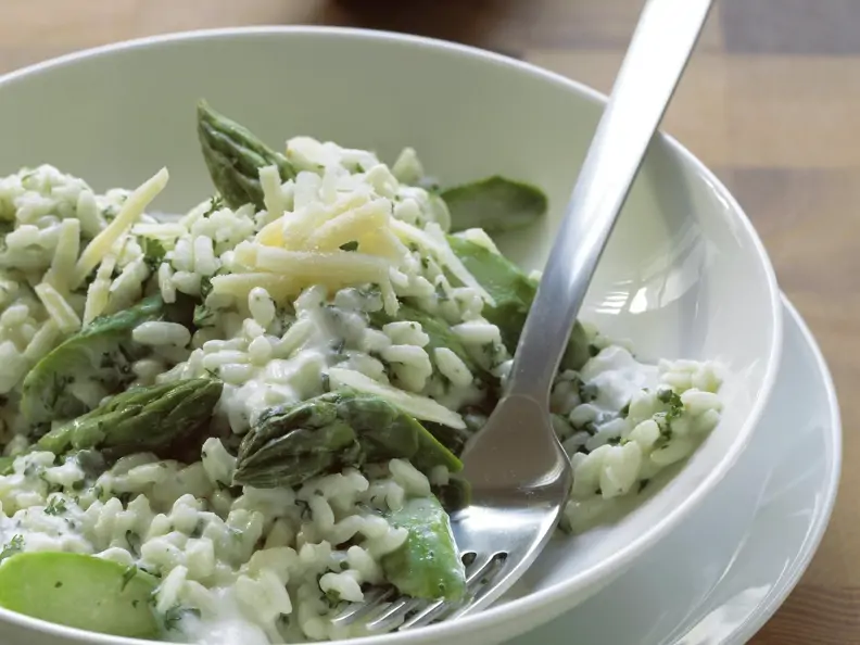 Risotto mit grünem Spargel