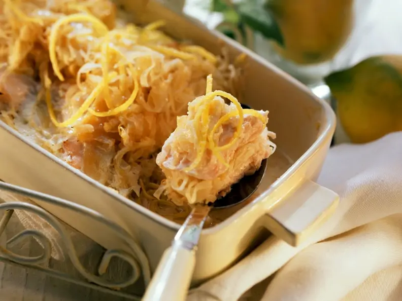 Sauerkraut-Lachs-Gratin
