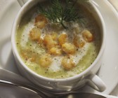 Kartoffelsuppe mit Nordseegarnelen