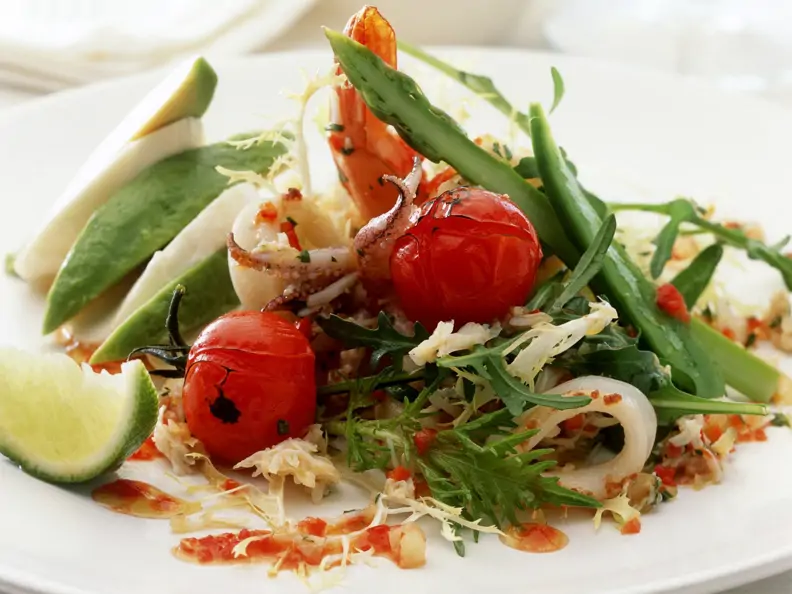 Frutti di Mare Salat mit Gemüse