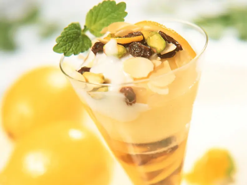 Apfelkompott mit Joghurtcreme