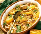 Bratwurst-Kürbis-Gratin