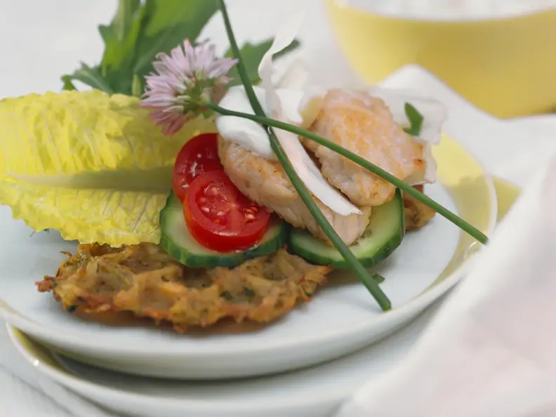 Kartoffelwaffeln mit Putenbrust