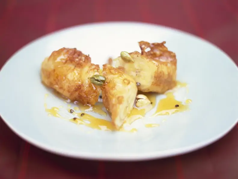 Frittierte Banane mit Honig