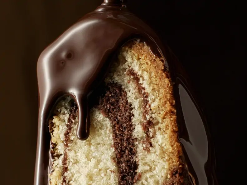 Marmorkuchen mit Schokoladenglasur
