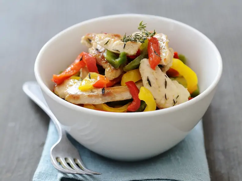 Putenfilet mit Paprika