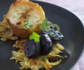Boudin mit Apfel und Kartoffelrösti