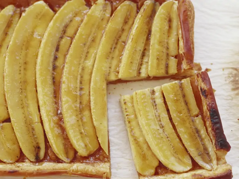 Bananenkuchen mit Blätterteig