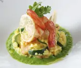 Risotto mit Schwertfisch und Shrimps