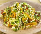 Bulgur mit Soja, Brokkoli und Blumenkohl