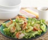 Lollo Biondo mit Gambas und Salatgurke