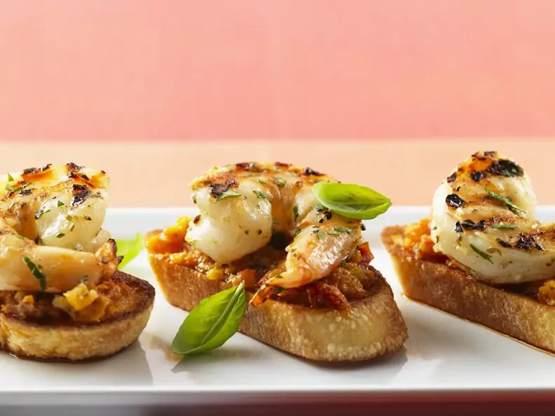 Bruschetta mit Scampis