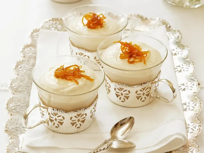 Käsekuchen mit Bailey und kandierten Orangenzesten