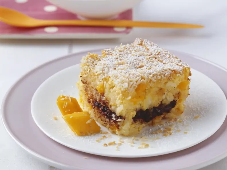 Mango-Reisauflauf mit Schokolade