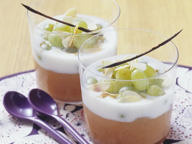 Quittencreme mit Trauben