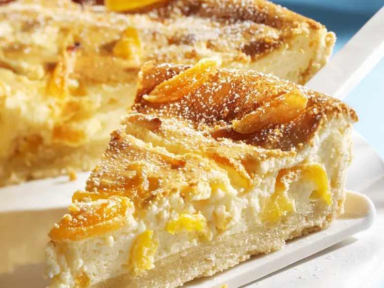 Käsekuchen mit getrockneten Aprikosen
