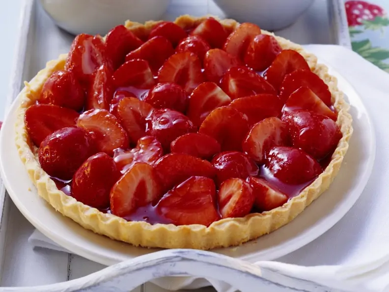Einfache Erdbeertarte