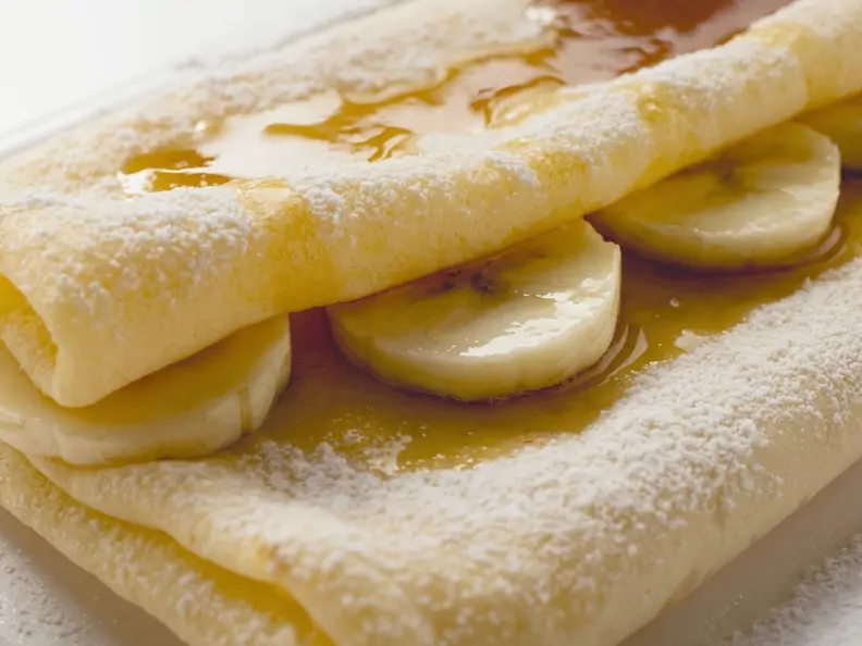 Bananencrêpe mit Ahornsirup