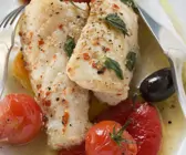 Seeteufelfilet mit Cherrytomaten und Oliven
