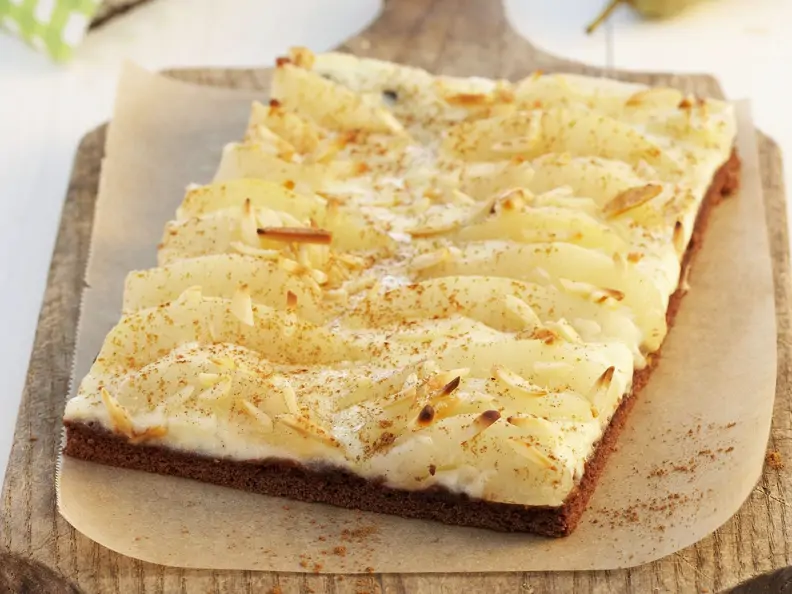 Birnentarte mit Kakaoboden