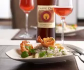 Weißes Spargelrisotto mit Riesengarnelen