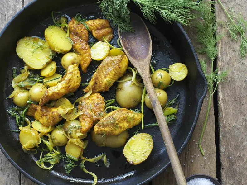 Fisch-Kartoffel-Pfanne mit Cajun-Gewürzmischung