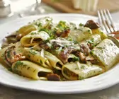 Pasta mit Soße aus Steinpilzen