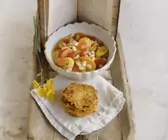 Gemüsesuppe und Reibekuchen