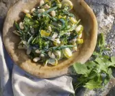 Cannellini-Bohnen mit Porree und Rucola