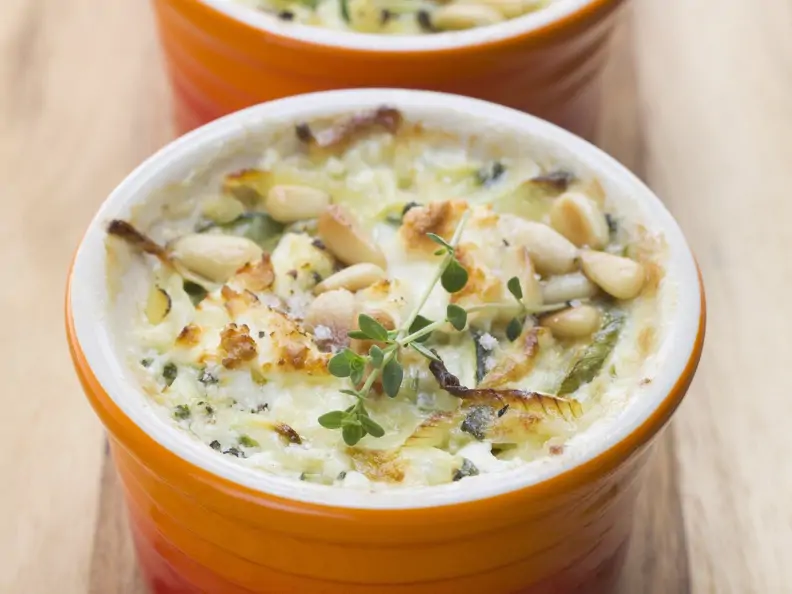 Fischauflauf mit Pinienkernen