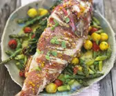 Drachenkopf mit Zitrus-Marinade