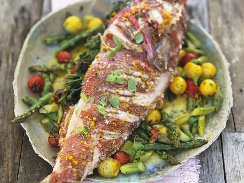 Drachenkopf mit Zitrus-Marinade