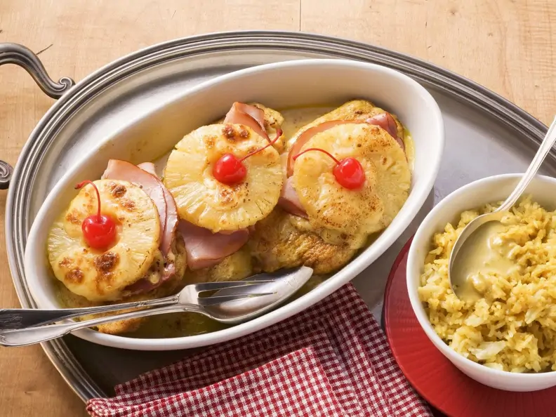Hawaii-Schnitzel von der Pute mit Curryreis