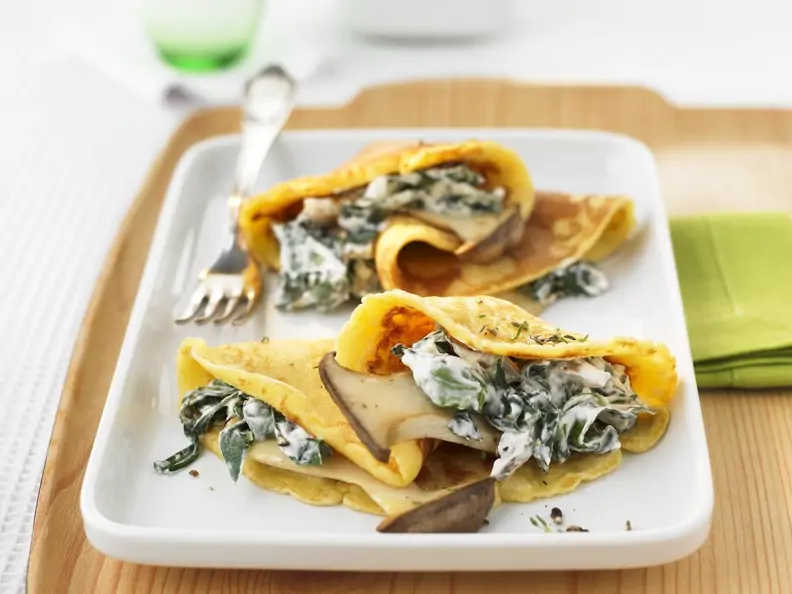 Crêpes mit Kräuterseitlingen