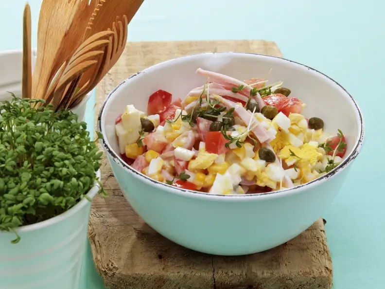 Mais-Eier-Salat mit Schinken