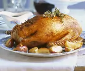 Gefüllter Gänsebraten mit Äpfeln und Kartoffelknödeln