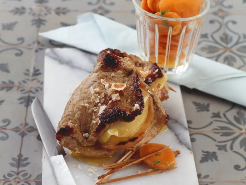 Kalbsschnitzel mit Apfelfüllung