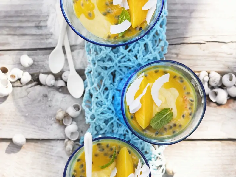 Mangocreme mit Maracuja