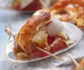 Garnelen mit Tomaten-Dip