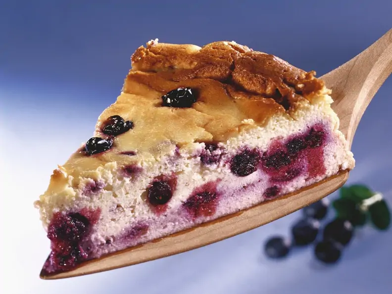 Käsekuchen mit Heidelbeeren