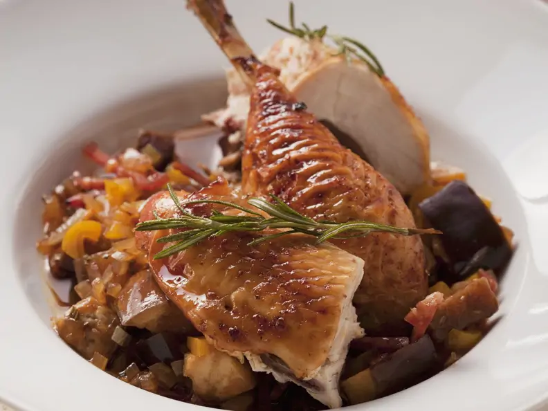 Rosmarinhähnchen mit Aubergine