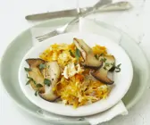 Gebratene Pilze mit Kürbis